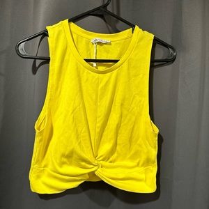Zara Sunny Bright Yellow crop Top size L